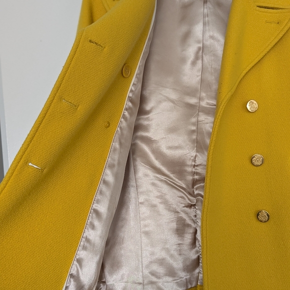 J. Crew Stadium Cloth by Nello Gori Yellow Wool Coat, 4P - Picture 6 of 9